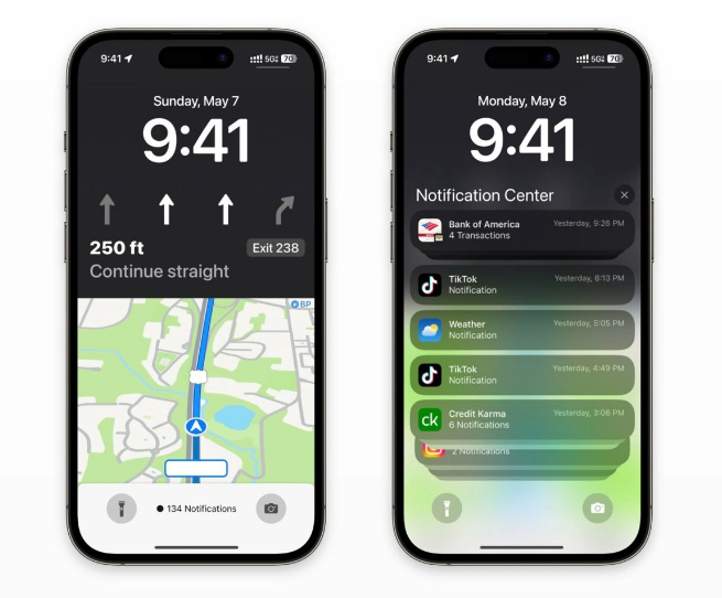 南江苹果维修服务分享iOS17锁屏地图导航半屏显示长什么样 